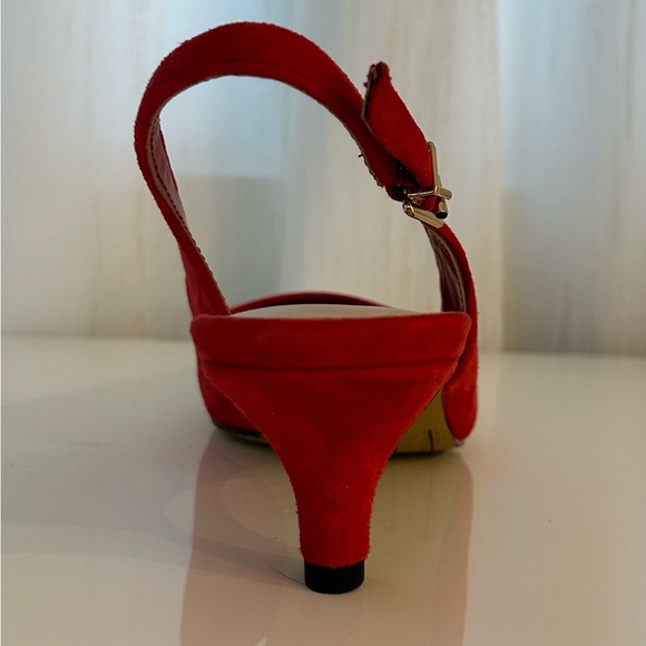 NEW Bella Vita The Scarlett Italian Leather Red Slingback Kitten Heels Size 8,5 - Picture 5 of 10